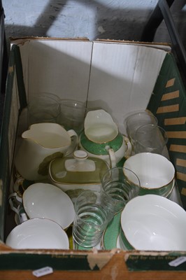 Lot 62 - Four boxes of household ceramics and glass