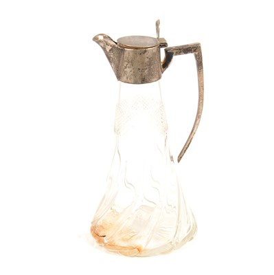 Lot 300 - Silver-mounted claret jug, William Hutton & Sons Ltd, Birmingham 1906.