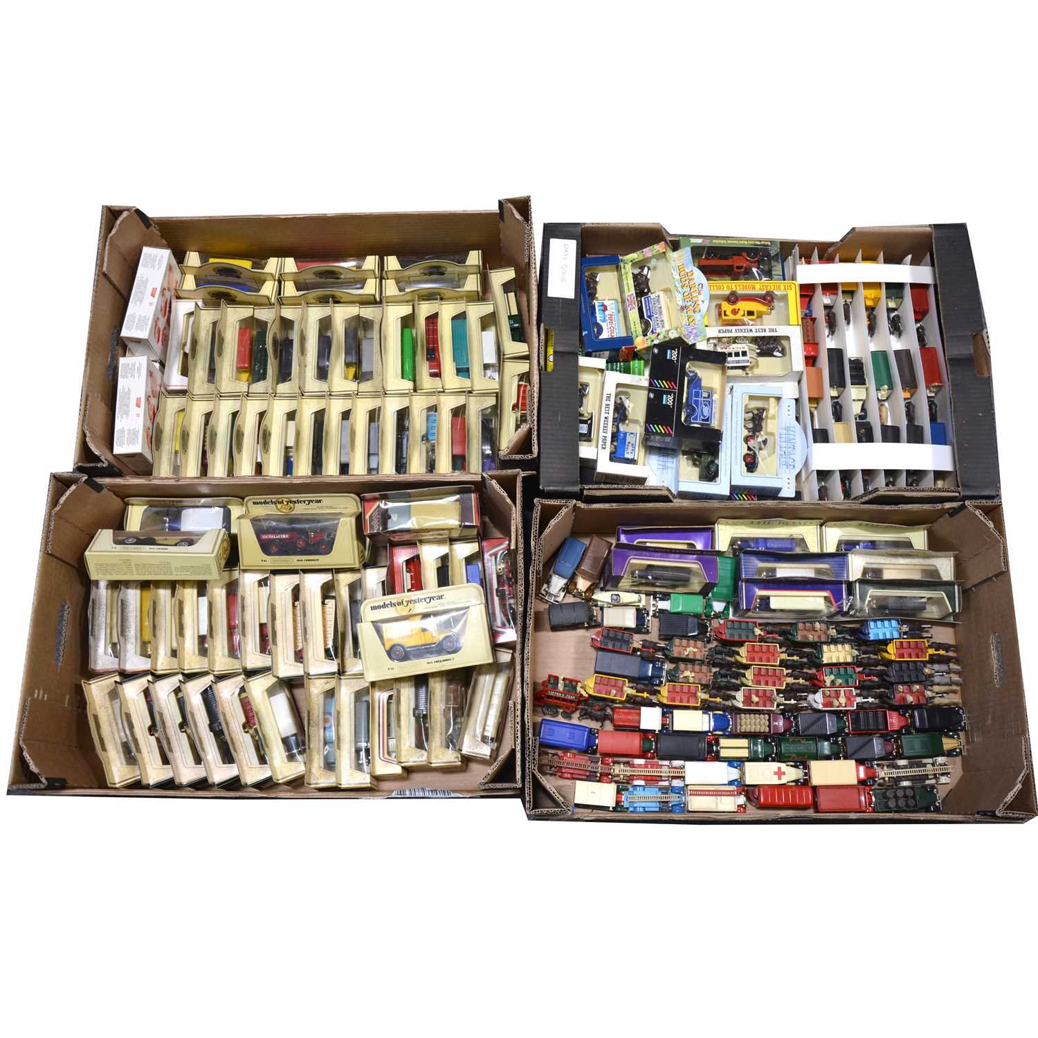 Lot 159 - Four boxes of models, including LLedo Matchbox and others, some loose.