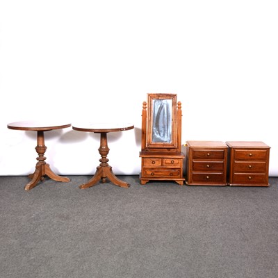 Lot 358 - Pair of bleached mahogany three-drawer table top chests