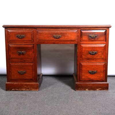 Lot 441 - Victorian walnut twin pedestal desk