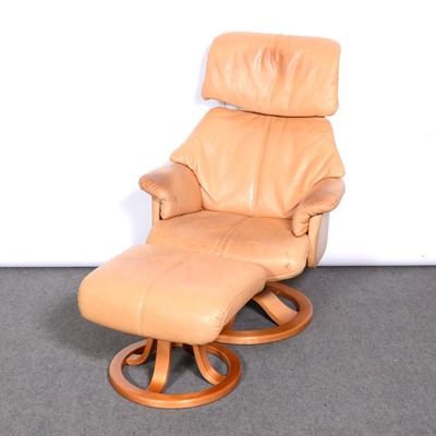 Lot 449 - Stressless type easy chair and footstool