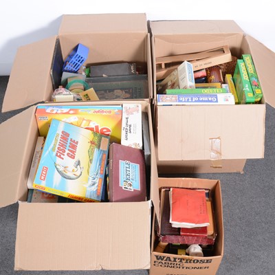 Lot 182 - Four large boxes of board games, children's books, Action Man by Palitoy etc