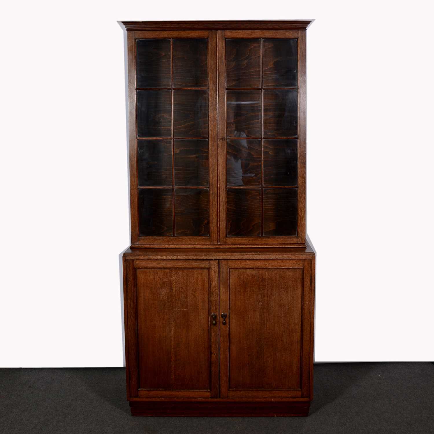 Lot 347 - Edwardian oak bookcase in the Georgian style,...