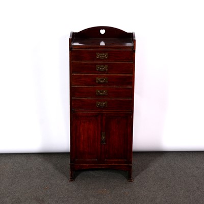 Lot 413 - Late Victorian walnut music cabinet, top with...