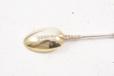 Lot 223 - A set of twelve Victorian term head tea spoons, Edward Hutton & Sons