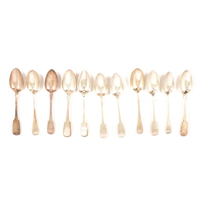 Lot 283 - Eleven silver table spoons
