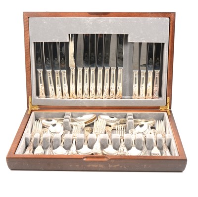 Lot 153 - A canteen of silver-plated cutlery, Kings pattern