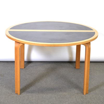 Lot 402 - Rud Thygesen and Johnny Sorensen for Magnus Olesen, a circular table with six associated chairs