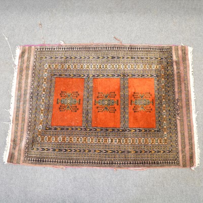 Lot 492 - Silk prayer rug, and another rug