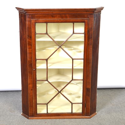 Lot 395 - Georgian mahogany hanging corner cupboard