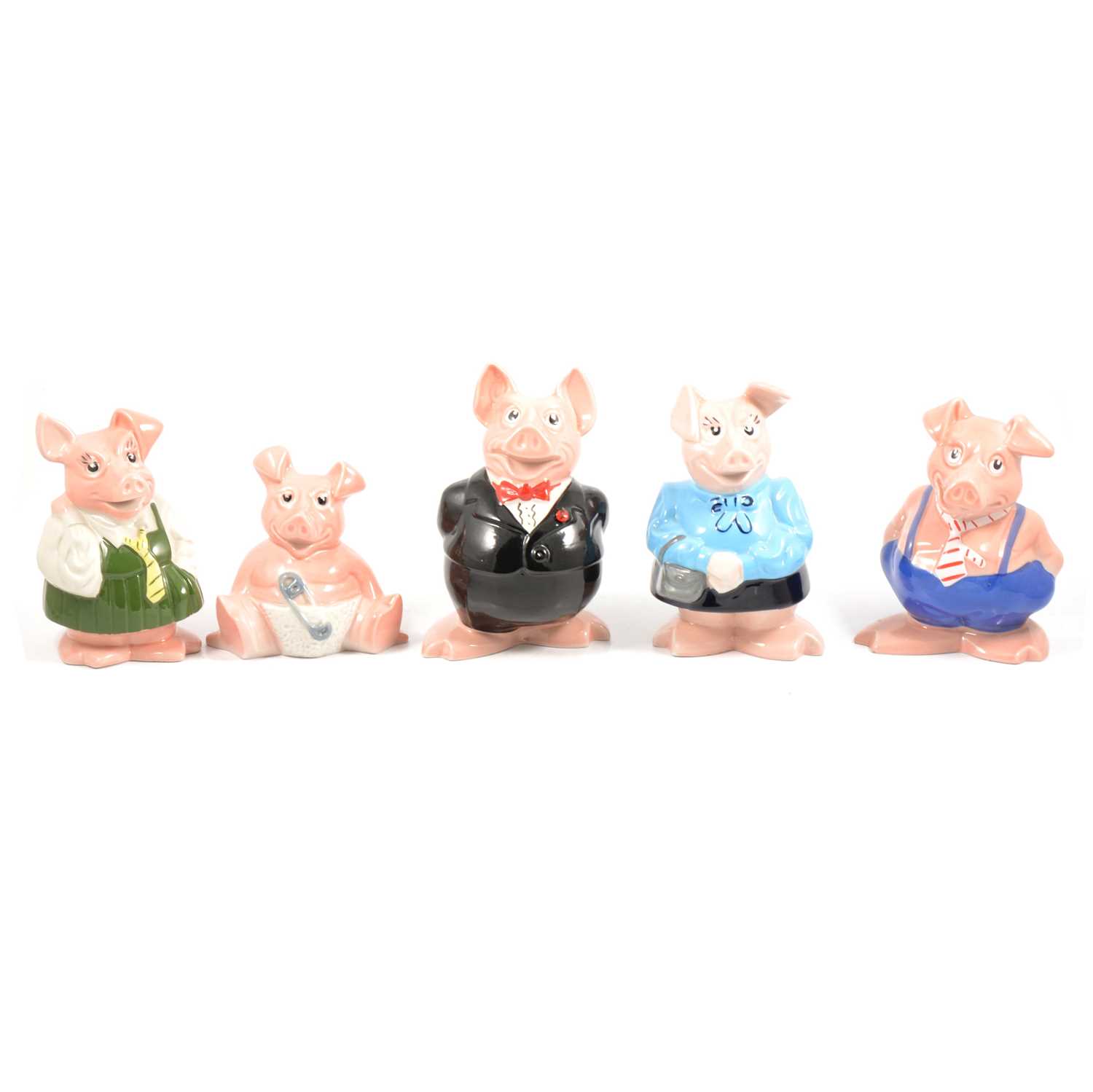 Lot 48 - Set of five Wade NatWest pig money banks.