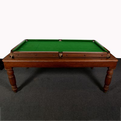 Lot 478 - Oak snooker dining table, by George Edwards, London