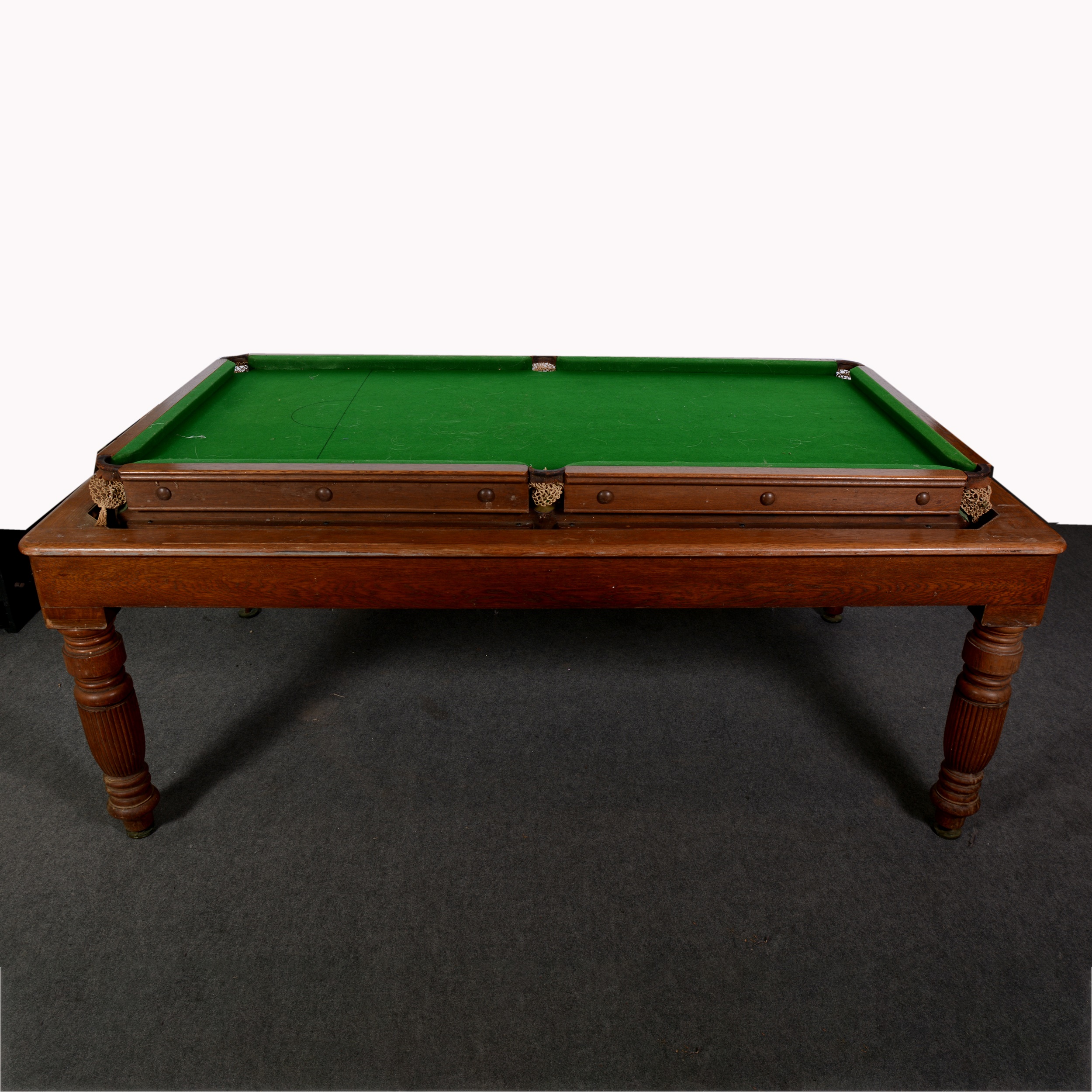 Lot 478 Oak snooker dining table, by Edwards,