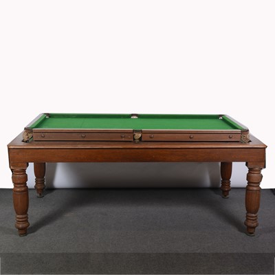 Lot 478 - Oak snooker dining table, by George Edwards, London