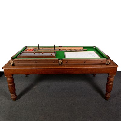 Lot 478 - Oak snooker dining table, by George Edwards, London