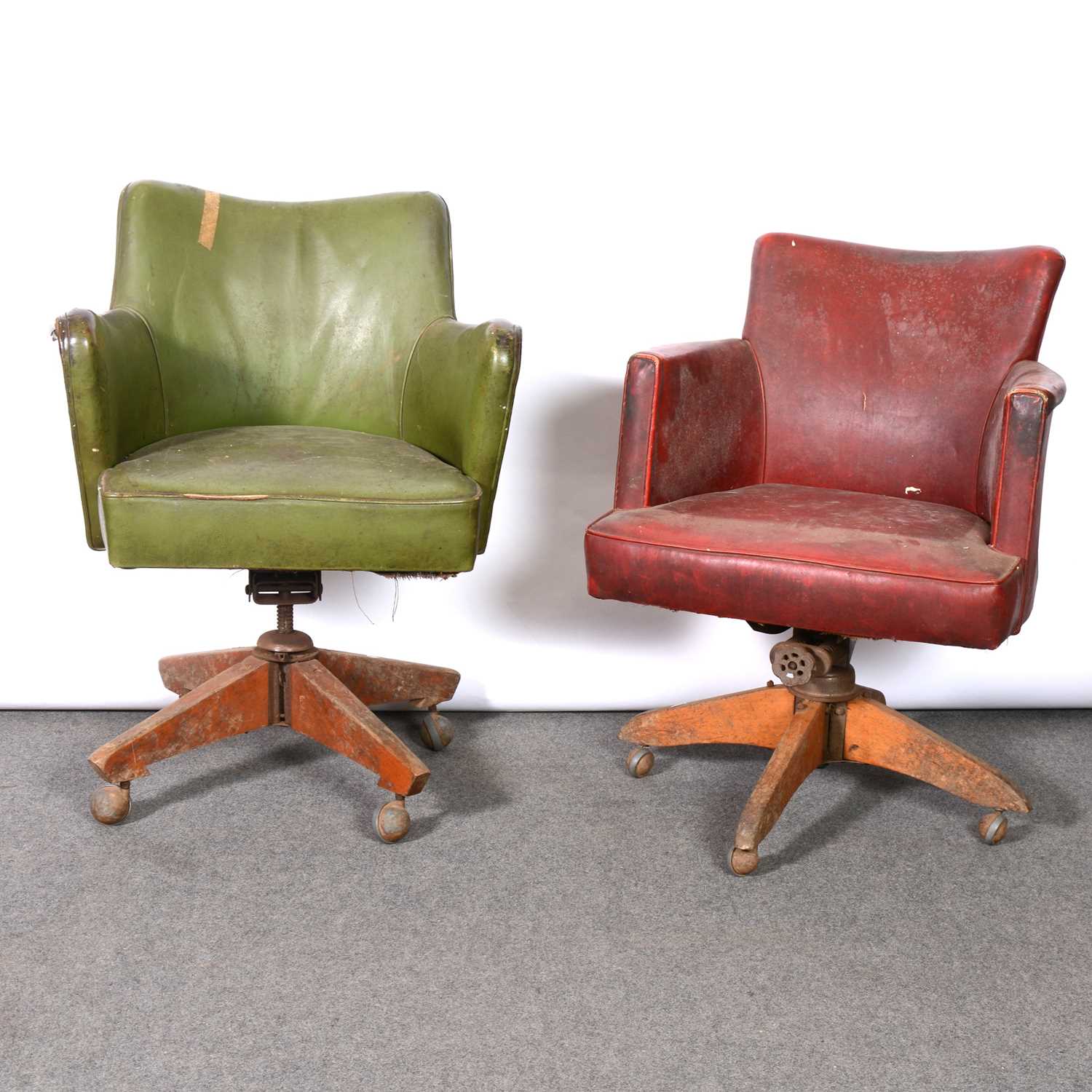 Lot 419 - Two vintage office chairs