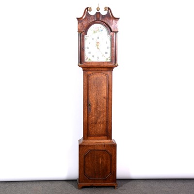 Lot 462 - Oak longcase clock