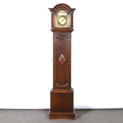 Lot 422 - Oak grandmother clock,  20th Century