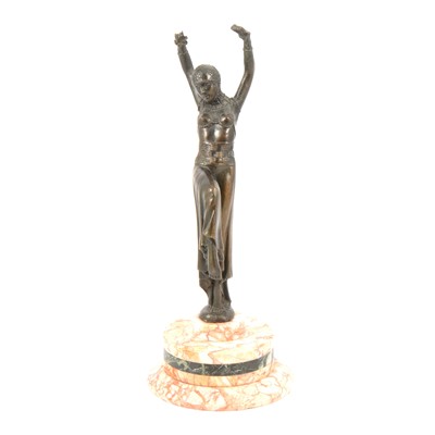 Lot 163 - Reproduction bronze Art Deco figure, in the manner of Dimitri Chiparus