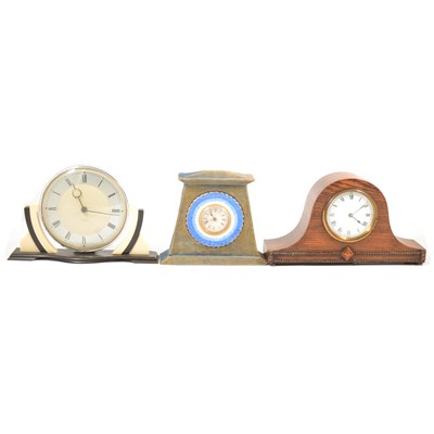 Lot 192 - Smiths Deco style mantel clock and two others