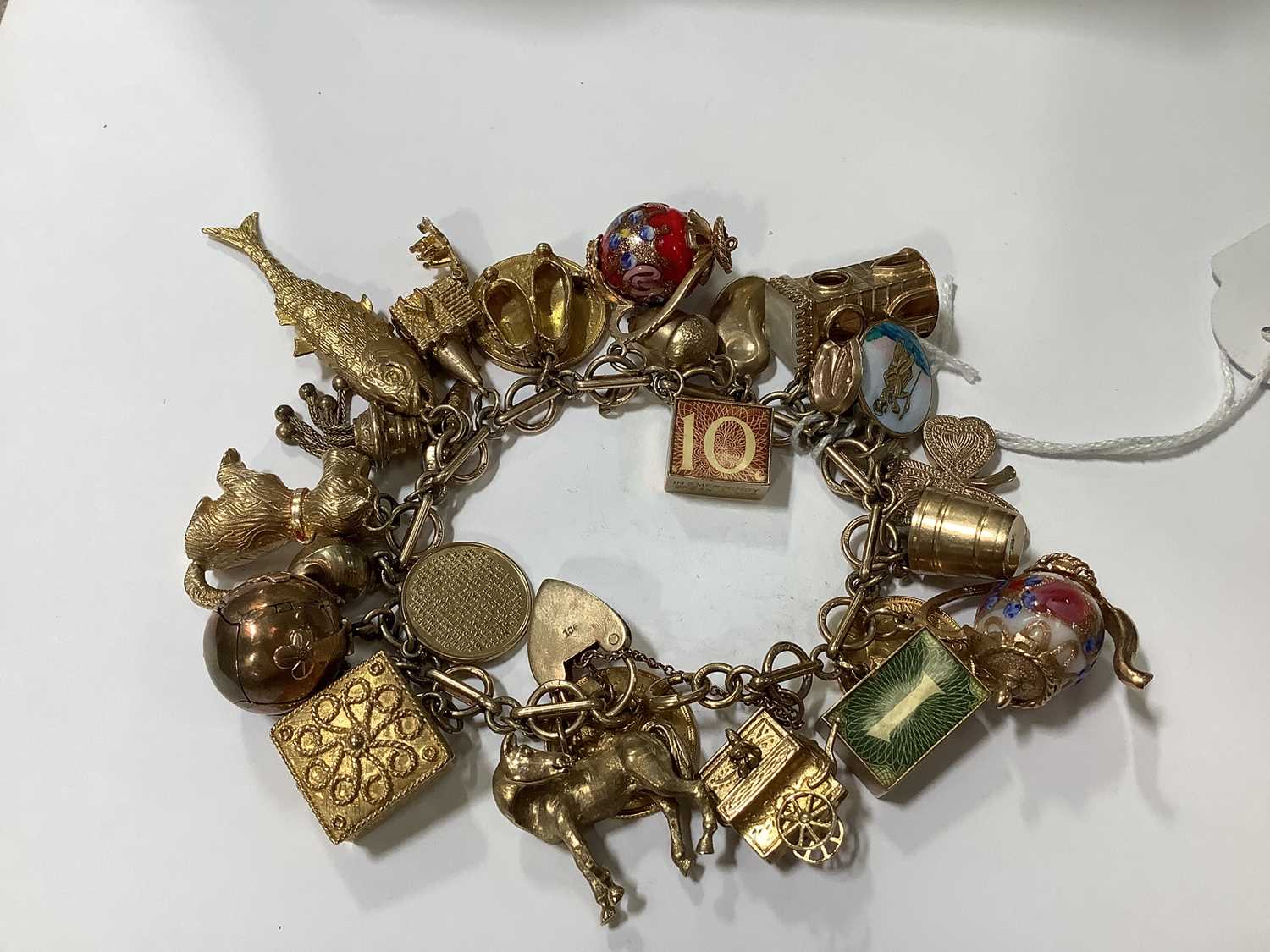 9 carat gold charm bracelet Clearance