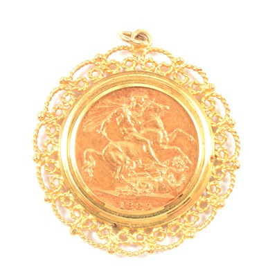 Lot 153 - A Gold Full Sovereign Coin pendant.