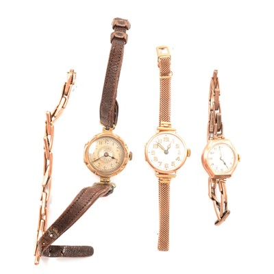 Lot 355 - Three vintage wrist watches.