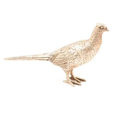 Lot 264 - Silver model of a pheasant, Albert Edward Jones, Birmingham 1972.