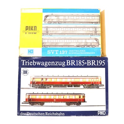 Lot 343 - Piko HO gauge model railway, two sets including BR 185 / BR 195 2-car railcar