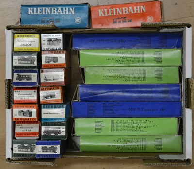 Lot 409 - Twenty-three Kleinbahn HO gauge model railway passenger coaches and rolling-stock