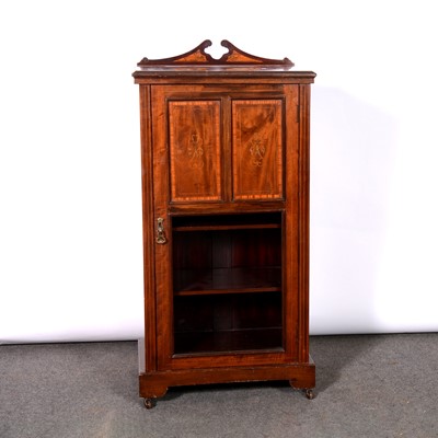 Lot 373 - Edwardian inlaid mahogany music cabinet