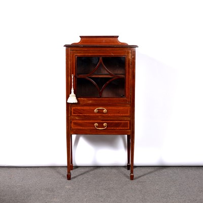 Lot 377 - Edwardian inlaid mahogany music cabinet