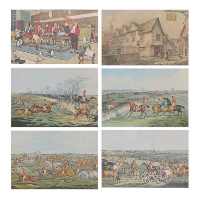 Lot 301 - After Cecil Aldin, Hunt Supper, and five other hunting prints