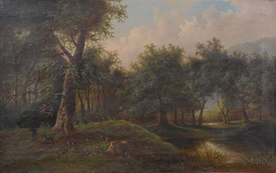 Lot 329 - E Boehm, huntsman in a landscape