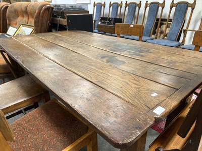 Lot 112 - Oak farmhouse kitchen table, 19th century