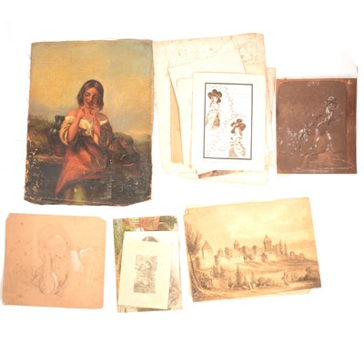 Lot 349 - Small collection of 19th Century sketches and drawings
