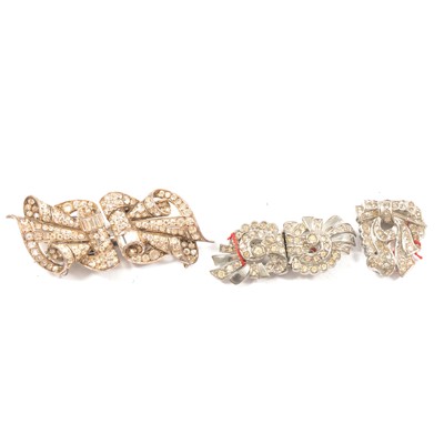 Lot 460 - Twelve clear paste fur clips, 1930’s and 1940’s