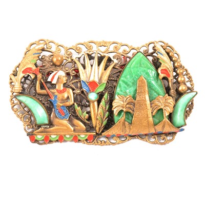 Lot 447 - Brooch influenced by Egyptian Revival, probably Max Neiger of Gablonz.