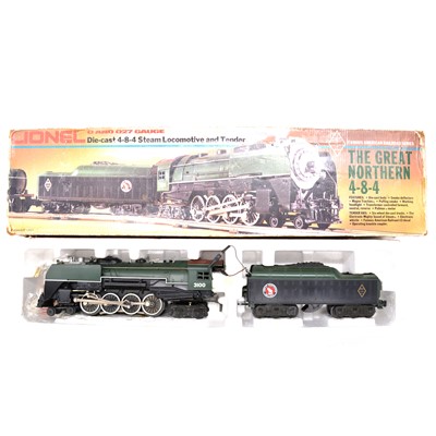 Lot 126 - Lionel O gauge model railway locomotive and tender, 4-8-4 Great Northern Railway