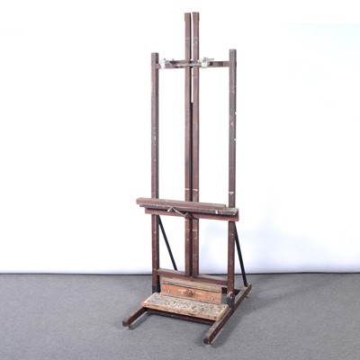 Lot 154 - Stained oak adjustable artist's studio easel