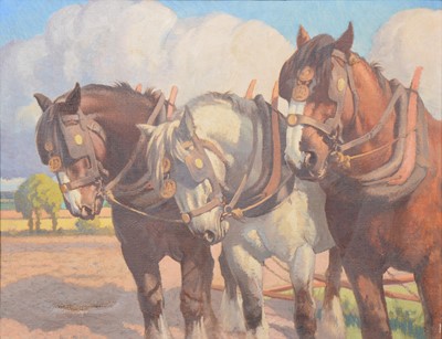 Lot 152 - Ernest Herbert Whydale, attributed, Group of Shire Horses
