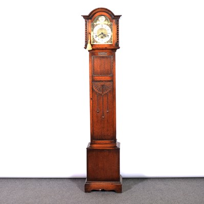 Lot 416 - 1930s oak Grandmother clock