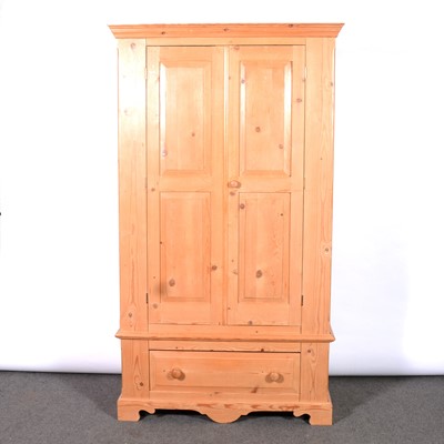 Lot 305 - Modern pine double wardrobe