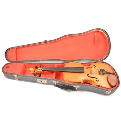 Lot 122 - Contemporary violin, cased.