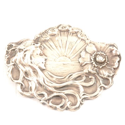 Lot 291 - Art Nouveau style silver brooch, SWJ, Birmingham 1989.