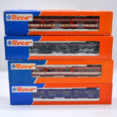 Lot 430 - Four Roco HO gauge model powered 3-car trams