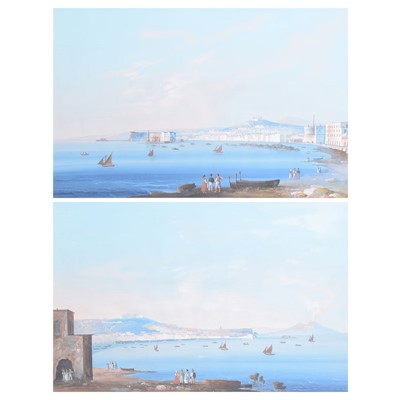 Lot 298 - Neapolitan School - Bay of Naples and Vesuvius, a pair