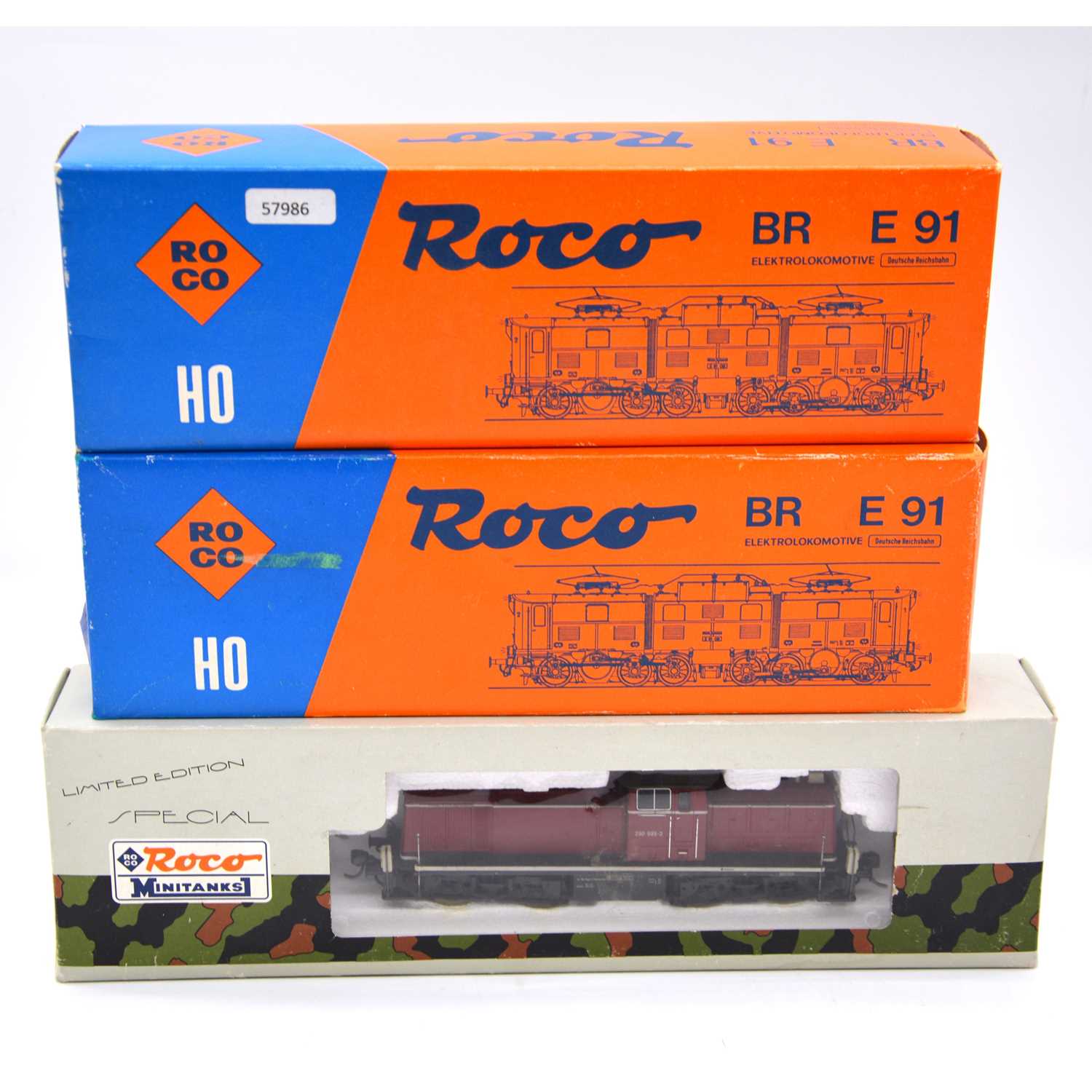 Lot 157 - Three Roco HO gauge model railway electric locomotives including ref 04129B BR E91