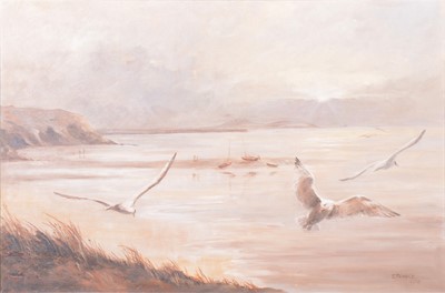 Lot 299 - E Temple, Gulls over Whitesands Bay